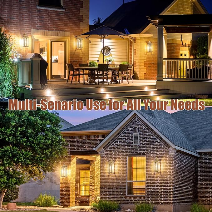 17 Inch Large Gold Outdoor Sconces Wall Lighting 2-Pack, Exterior Light Fixtures IP65 Waterproof Anti-Rust, Brass Porch Lights Clear Glass Outdoor Coach Lanterns Outside Wall Mounted Lamps