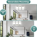 Ascher Bathroom Light Fixtures, 3-Light Vanity Light Over Mirror, Brushed Nickel Wall Sconces with Milky White Frosted Glass Shades, Wall Lamp for Living Room Bedroom, E26 Base(Bulbs Not Included)