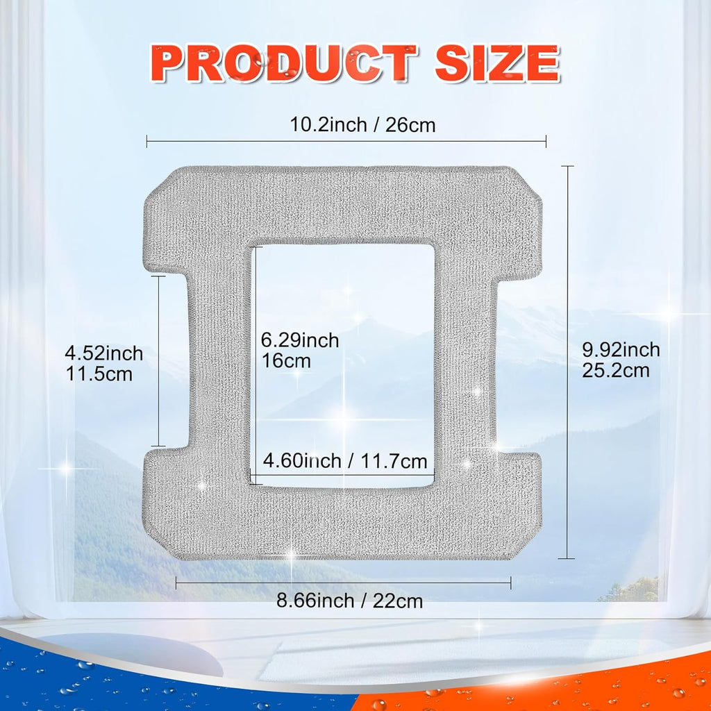 DR DAPPER Cleaning Rag Compatible with Ecovacs Winbot W2 Omni, W1, W1 Pro Window Vacuum Cleaner Robot, Washable and Reusable W2 Omni Mop Cloth W1 Mop Pad Accessories (Gray 6 Pack)