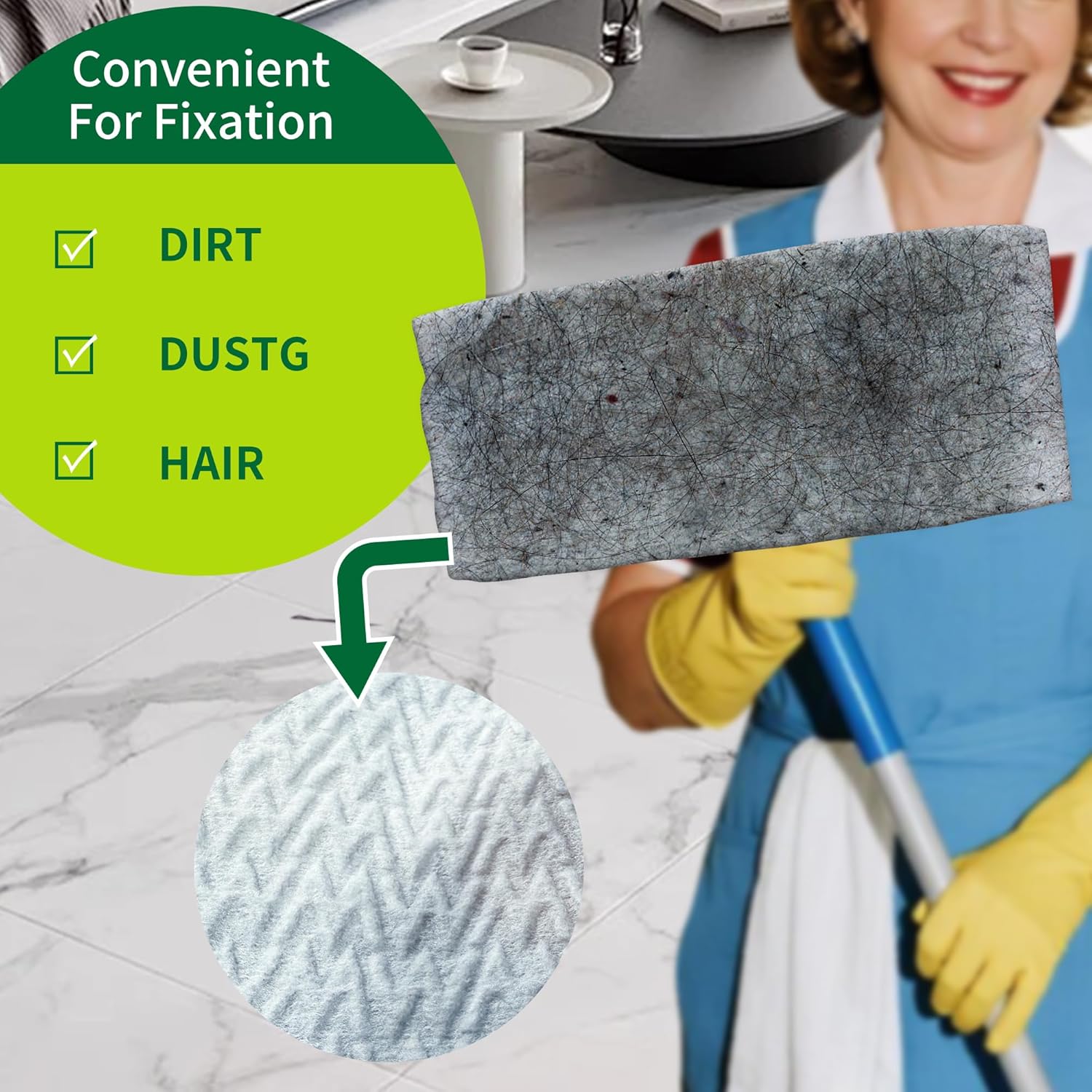 Dr.Easy Dry Sweeping Cloths,72ct Disposable Mopping Pads Refil Pack,fits SWIFFER Sweeper and Other Electrostatic Mop Heads for Floor Mopping and Cleaning.Bigger Size 8x11in,Catch& Lock Dirt & Hair.