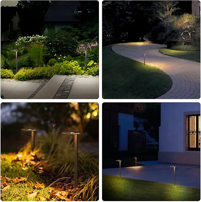 EDISHINE Pyramid Low Voltage Landscape Lighting, 3W 230LM 3000K 50,000 Hrs Waterproof LED Pathway Lights Wired, 12V Electric Outdoor Landscpae Path Light with Connectors, Aluminum Housing