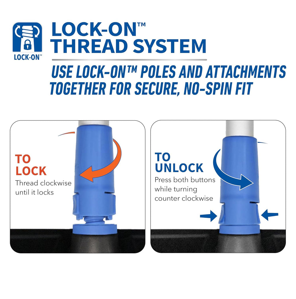 Unger Professional Lock-On HydroPower 10” Bi-Level Soft Wash Brush, Compatible with Waterflow Poles, Outdoor Cleaning Supplies, Great for Patios, Siding, Windows, Cars, and Boats