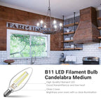 VOLIVO Dimmable E12 LED Candelabra Bulbs 60Watt Equivalent, 5000K Warm White, 500Lumens, 4.5W B11 Vintage Chandelier Light Bulbs, LED Filament Clear Glass Candle Lamp for Ceiling Fan Home, 12Pack