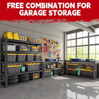 Heavy Duty Garage Shelving, 5-Tier Storage Rack 3000LBS Capacity 48" W x 72" H x 24" D, Adjustable Storage Shelves, Boltless Assembly Shelving Unit for Workshop, Basement & Garage Organizer