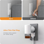 Short Extension Cord 6 inch, TESSAN Flat Plug Power Strip with 4 AC Outlets 3 USB (2 USB C) Ports, Small Charging Station for Cruise Ship Travel, Desk Organizers for Home Office Dorm Room Essentials