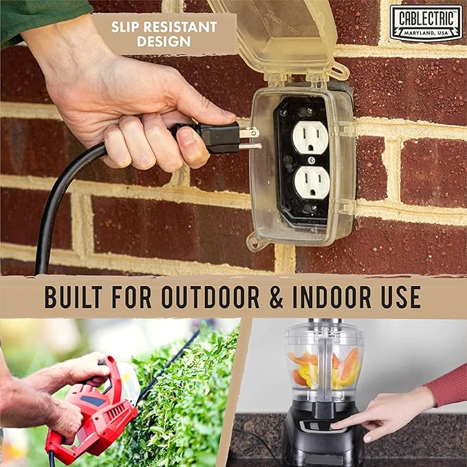 50 Ft Black Oil Resistant Extension Cord for Farms & Ranches - 12/3 SJTOW Heavy Duty 12 Gauge Outdoor Cable with 3 Prong Grounded Plug, 15 AMP