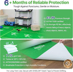 39"x100' Heavy-Duty Floor Protection | Construction Grade Carpet Protector | Drop Cloth Plastic Film for Hardwood Floors | Waterproof Painters Covering with No Residue(Mint Green)