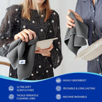 MR.SIGA Waffle Pattern Cleaning Cloths, Reusable Absorbent Microfiber Cleaning Cloths, Lint Free Microfiber Kitchen Towels, 6 Pack, Gray, 12.6 x 12.6 inch