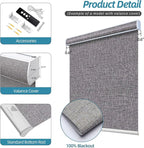 SmartWings Motorized Smart Blinds with Remote, Custom Automatic 100% Blackout Roller Shade Compatible with Alexa/Homekit/Google, Electric Smart Blinds for Indoor Windows, Safari Midnight