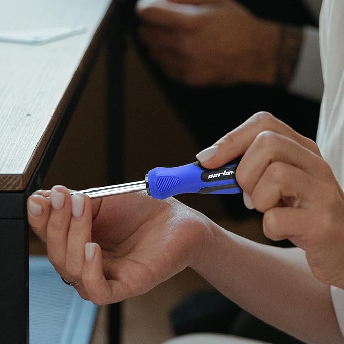 CARTMAN 12 Piece Magnetic Screwdriver Set 6 Phillips and 6 Flat Professional Cushion Grip Hand Tools Set