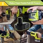 Upgrade 2-Pack 3800mAh Replacement for Ryobi 18V Battery Compatible with Ryobi 18V Lithium Battery P102 P103 P104 P105 P107 P108 P109 P190 P122 for ryobi 18 Volt Cordless Power Tools