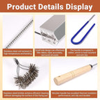 4 PCS Fryer Cleaning Tools with Deep Fryer Stainless Steel L-Shaped Brush, Deep Fryer Crumb Scoop, Deep Fryer Cleanout Rod, Long Handle Deep Basket Brush for Restaurants, Air Fryers, Deep Fat Fryers