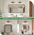 DORESshop Bathroom Light Fixtures, 3-Light Black and Gold Bathroom Lights Over Mirror with Clear Glass Shade,Vanity Lights for Bathroom Hallway Bedroom Living Room, ETL Listed