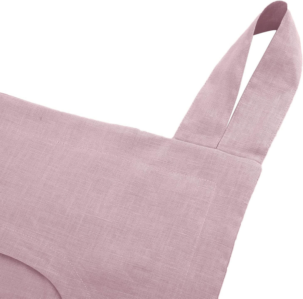 Amazhiyu 100% Linen Door Hanging Laundry Hamper Bag, 19x27 Inches Pink