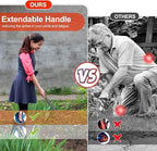 Garden Tools Set with Extension Handles, 5 Piece Thick Gardening Hand Tools, Heavy Duty Steel Rust-Proof Weeding Planting Tool Ideal Gardening Kit Gifts for Women and Men