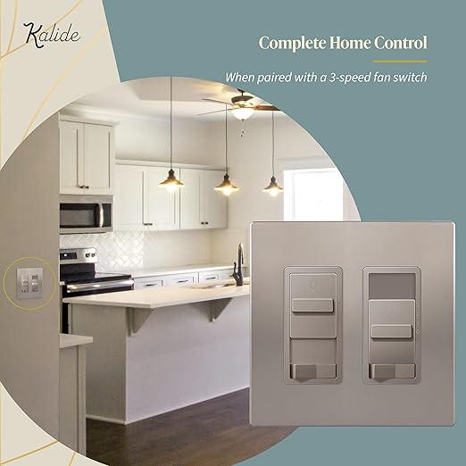 TOPGREENER Digital Dimmer Light Switch for 200W Dimmable LED/CFL Lights, Single Pole/3-Way LED Slide Dimmer Light Switch, Neutral Wire Not Required, UL Listed, TGSDS3-NK, Nickel, 1 Pack