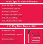 1800W Immersion Water Heater for Pool & Hot Tub – Portable Electric Submersible Heater with Temp Control, Auto Shut-Off and WiFi Timer for Spa, Bathtub, Inflatable Pool & Above Ground Pool