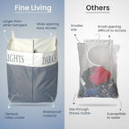 The Fine Living Co. X-Large Two Compartments Hanging Laundry Hamper with Over Door Hooks, Durable Space Saving Laundry Bag Storage with Bottom Zipper, Wide Open Top Dark/Light Compartment(25"x10"x31")