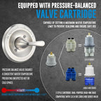 Replacement for Delta Classic 13 Series Single-Function Trim Kit, T13020-SS Brushed Nickel Shower Handle, Fit Delta Shower Valve R10000 Series (2 Style of Cartridge Included)