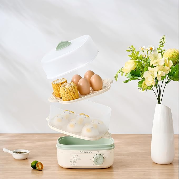 12 Egg Cooker For Hard Boiled Eggs, 5-Speed Timing Function, Medium, Egg Poacher, Rapid Egg Boiler With Auto Shut Off, Electric Food Steamer For Cooking Vegetables, Egg Boiler.
