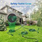 K KASONIC - 25 FT Halloween Lights Outdoor Extension Cord 1 to 3 Splitter, 3 Prong Outlets Plugs, 16AWG/3C SJTW Weatherproof Wire for Holiday Decoration Light, ETL Listed, Green