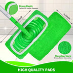 6 Pack Reusable Microfiber Mop Pads Compatible with Swiffer Sweeper Mop, Dry Sweeping Cloths & Wet Mopping Cloths, Washable Wet Pads Refill for Hardwood Surface Floor Cleaning