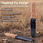 WILLKOMMEN Hori Hori Garden Knife- Garden Tools with Rugged Oxford Cloth Sheath, 7" Stainless Steel Blade for Digging, Weeding & Planting Full Tang Beechwood Handle (Pointed Tip)