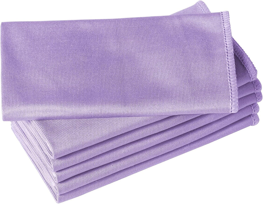 6 Pack Microfiber Glass Cleaning Cloth, 16 Inch X 16 Inch, Lint Free Quickly Clean Window, Glasses, Windshields, Mirrors, and Stainless Steel, Purple