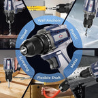 20V Cordless Drill, Power tool, 620 in-lbs Torque, 3/8" Metal Keyless Chuck with Safety Lock, 20+1 Position Electric Drill Driver with LED, Brushless Power Drill with 2.0Ah Battery and Charger