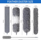 Dusters for Cleaning - 9Pcs Feather Duster Extendable Pole Up to 100'', Microfibre Feather Duster Bendable Washable Long Duster for Cleaning Ceiling Chandelier High Ceiling Furniture