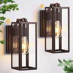 VIANIS Dusk to Dawn Outdoor Lighting, Modern Oil Rubbed Bronze Wall Light Fixtures, 100% Aluminum Porch Lights Outdoor, Anti-Rust Waterproof Outside Sconce Lights for Patio Front Door Entryway, 2-Pack