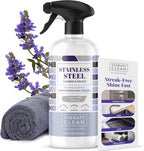 Therapy Stainless Steel Cleaner and Polish 100% USDA Biobased, Fingerprint and Residue Remover, Lavender Essential Oil Scent, Sink Cleaner, Grill Spray