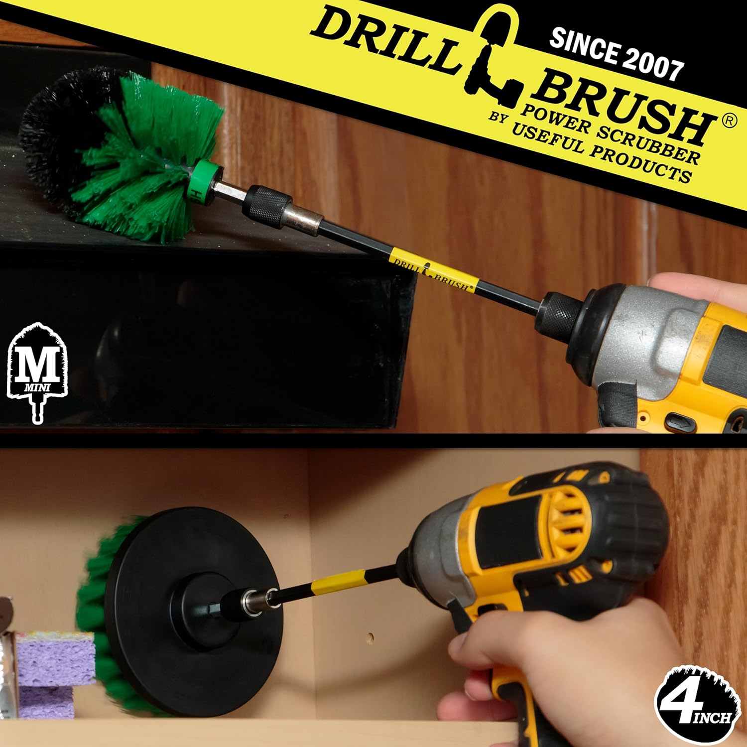 Drill Brush Kitchen Accessories - Kitchen Cleaning Extension Kit - Kitchen Sink Hard Water Remover - Kitchen Cleaning Supplies - Oven Scrubber Brush Set - Countertop Cleaning Brush - Household Brush