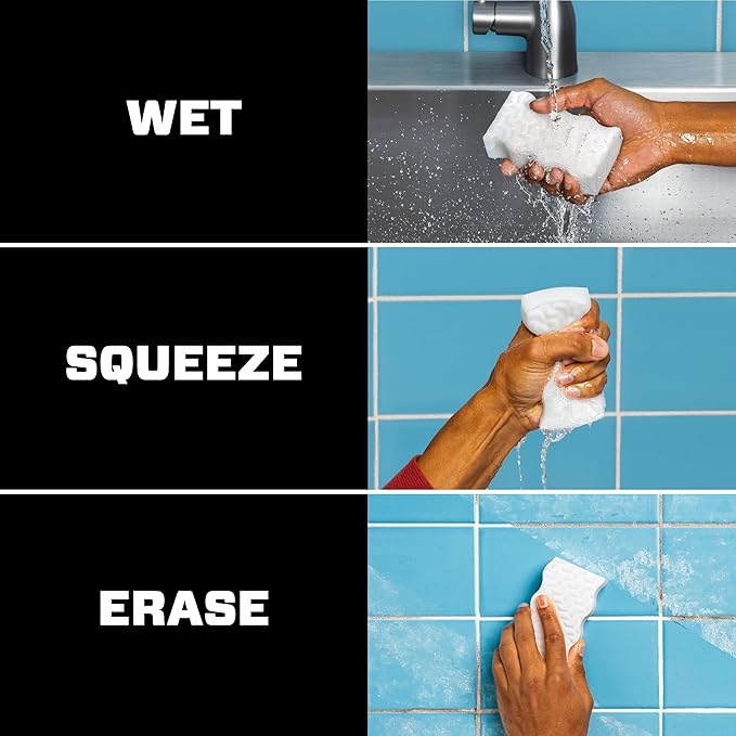 Mr. Clean Magic Eraser Ultra Thick Multi Purpose Cleaner, Bathroom Cleaning Supplies, Magic Eraser Sponge Multi Surface Cleaner, 5ct