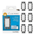 Lutron Caseta Original Smart Dimmer Switch (Lutron Smart Hub Required), for LED Lights, 150 Watt, Single-Pole/3-Way, No Neutral Required, PD-6WCL-WH, White, 6 Pack