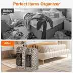 Laundry Bag Backpack Durable Laundry Bag with Shoulder Straps and Mesh Pockets Portable Laundry Dirty Clothes Hamper Bag for College Dorm (Leopard Print)