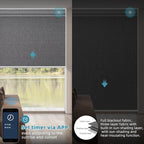 SmartWings Motorized Smart Blinds with Remote, Custom Automatic 100% Blackout Roller Shade Compatible with Alexa/Homekit/Google, Electric Smart Blinds for Indoor Windows, Eclipse Anchor Grey