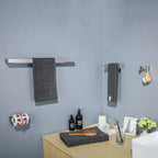 TNOMS 4 Pieces Bathroom Hardware Accessories Set Towel Bar Towel Holder Robe Hook Toilet Paper Holder Stainless Steel,Q8-P4BR