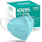 LEMENT KN95 Face Masks 50 Pack,5-Ply Breathable Cup Dust Disposable Masks For Adults,Blue