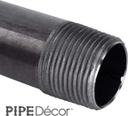 PIPE DÉCOR 1/2” x 36” Malleable Cast Iron Pipe Nipple, Pre Cut Connectors, Industrial Steel Grey Fits Standard Half Inch Black Threaded Pipes Nipples and Fittings, Build Vintage DIY Furniture, 4 Pack