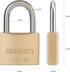 Weatherproof Padlock with Stainless Steel 304 Short Shackle and Solid Brass Body, 1-9/16 in. Wide, 12 Padlocks Keyed Alike, Marine Grade Rustproof Lock for Outdoors Use