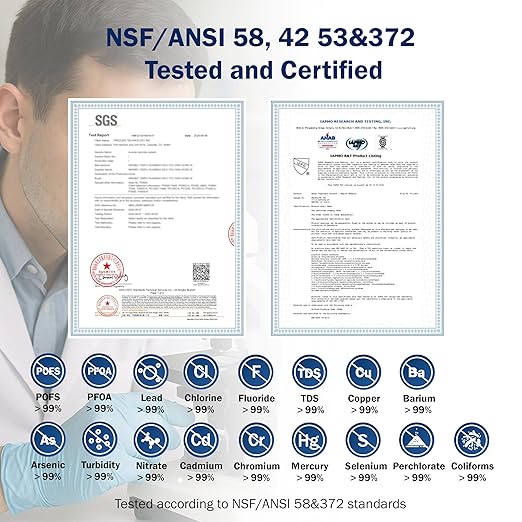 Frizzlife Reverse Osmosis Water Filter - Alkaline Mineral pH+, 600 GPD High Flow, Tankless RO Reverse Osmosis System, Under Sink, Reduce TDS, Compact, 2:1 Drain Ratio, PD600-TAM3