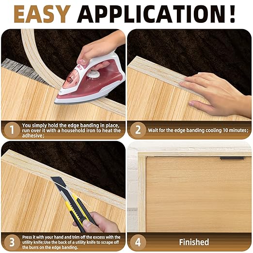 GSCIT Club Oak Edge Banding, 2 inch x 25ft roll of Veneer Edge Banding -Pre-glued Flexible, Real Wood Tape Banding for Cabinet Repair Furniture Restoration