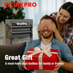 WORKPRO Metal Mini Tool Box, Top Tool Chest containing Two Drawers with Ball Bearing Slides, PVC Drawer Liners and PP Feet Pads, Durable Cold Rolled Steel Small Toolbox for Multi-Purpose Storage