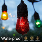 S14 Christmas Replacement Light Bulbs, 20 Pack Glass Edison Vintage Bulbs, 11 Watt, E26 Medium Base, Waterproof Commercial Christmas Bulb for Indoor Outdoor Home Patio Garden Decoration, Multicolor