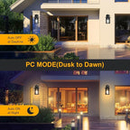 Motion Sensor Outdoor Lights, 3 Adjustable Lighting Modes Porch Lights, Dusk to Dawn Exterior Light Fixtures Wall Mount, Anti-Rust & Waterproof Outside Wall Lantern Sconce for House, Bulb Included