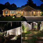 SUNVIE 12 Pack Low Voltage Landscape Lights with 300W Transformer 12-24V LED Landscape Lighting Kit 3000K Waterproof Aluminum Landscape Spotlights with Wire Connectors for House Yard Tree Garden