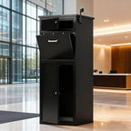 Package Delivery Box for Outside, Cold-Rolled Steel 2-in-1 Anti-Theft Lockable Package Mailbox, Extra Large Parcel Drop Box for Packages & Mails, Weatherproof Rustproof Outdoor Delivery Box