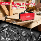 42Pcs Tools Set Packaged with Heavy-duty Tool Box, Include Screwdriver Bits, Bit Holder, Sockets, Socket Adapter, Step Drill, Socket Driver and Ratchets Screwdriver for Home Repairs