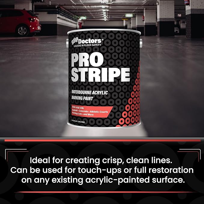 Pro Stripe Line Marking Paint – Courts, Parking Lots & Surface Restoration - (White, 1 Gallon)